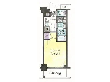 ガーラ川口グランドステージ(1K/4階)の間取り写真