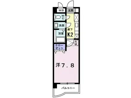 グラン・アベニ-ル(1K/1階)の間取り写真