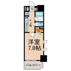 ベレーサ名駅ウエスト(1K/8階)の間取り写真