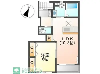 ブリアライズ(1LDK/1階)の間取り写真