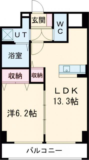 アマルフィーノ(1LDK/4階)の間取り写真