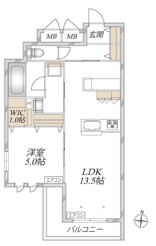 浦和区常盤9丁目メゾン(1LDK/2階)の間取り写真