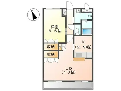 SUN COURT ITAYA A棟(1LDK/2階)の間取り写真
