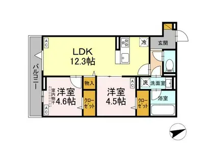 D-STELLA(2LDK/3階)の間取り写真