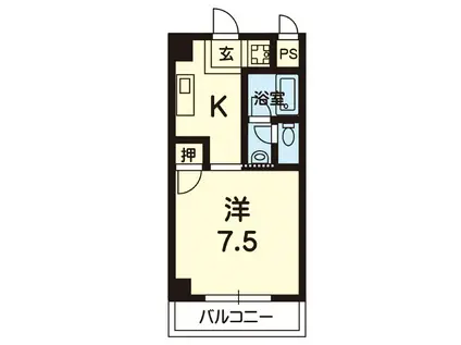 エレガンス月出(1K/2階)の間取り写真