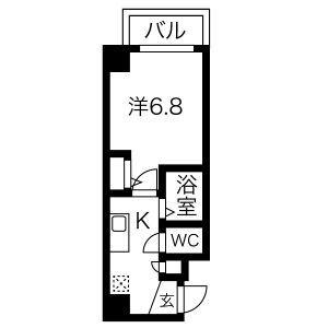 クレストステージ名駅(1K/3階)の間取り写真