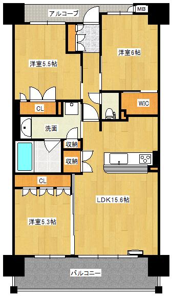 サーパス新潟駅サウスガーデン(3LDK/5階)の間取り写真