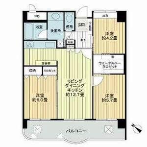 ライオンズマンション井尻南(3LDK/6階)の間取り写真