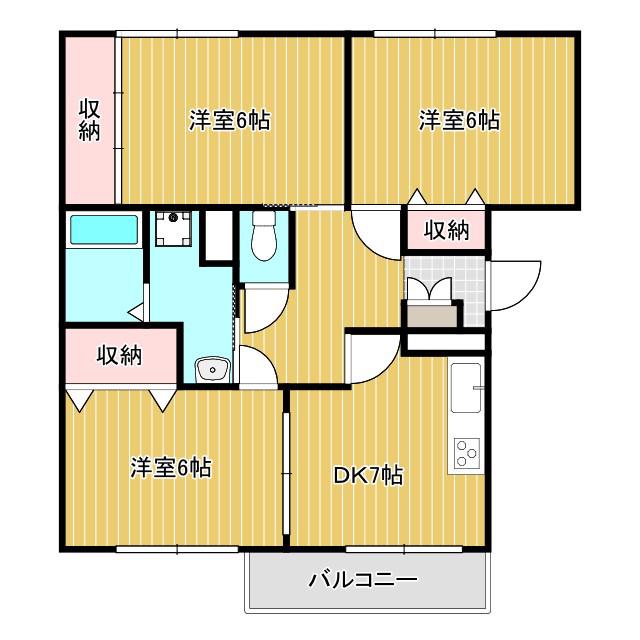 ファニータウン池内II(3DK/2階)の間取り写真