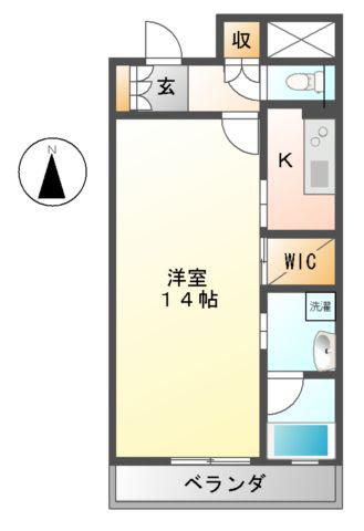 LASANTE東桜(1K/13階)の間取り写真