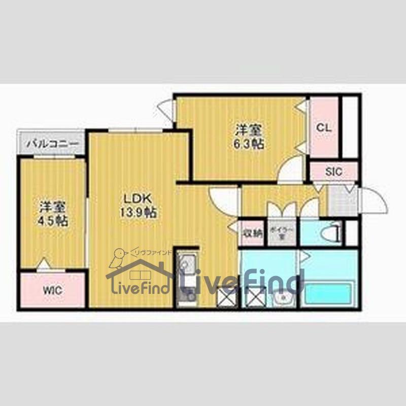 平岸5-13(2LDK/3階)の間取り写真