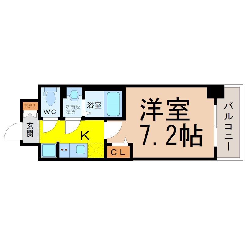 プレサンス上前津エレスタ(1K/11階)の間取り写真