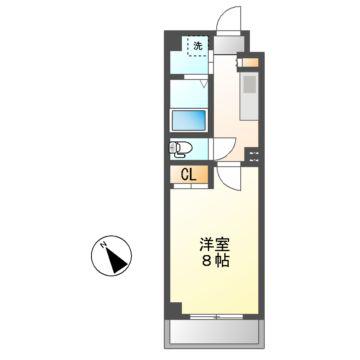 シティライフ覚王山北(1K/4階)の間取り写真