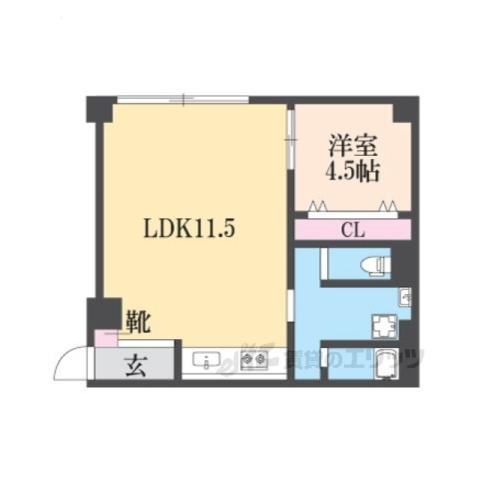 リノステイ京都沓掛(1LDK/3階)の間取り写真