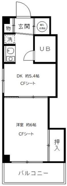 シロス蓮沼(1DK/6階)の間取り写真