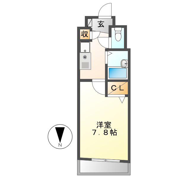 TOWN COURT(1K/2階)の間取り写真
