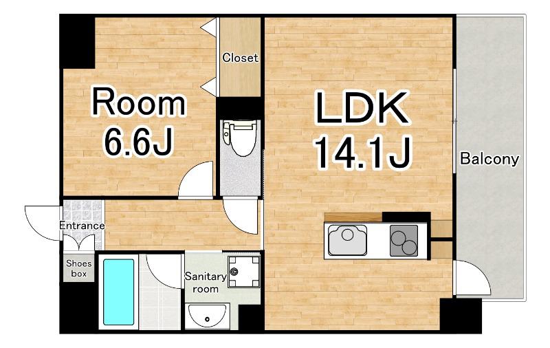 ES-GRANDE UMEDAKITA(1LDK/3階)の間取り写真