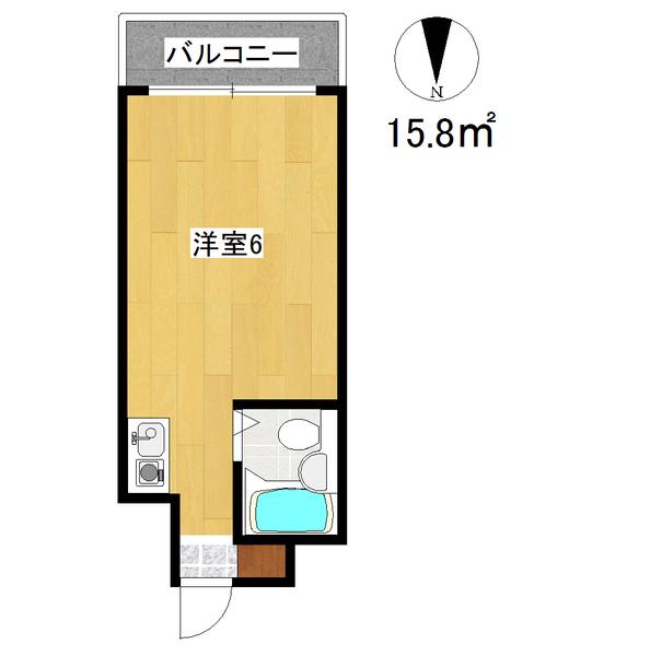 ジオナ関目(ワンルーム/4階)の間取り写真
