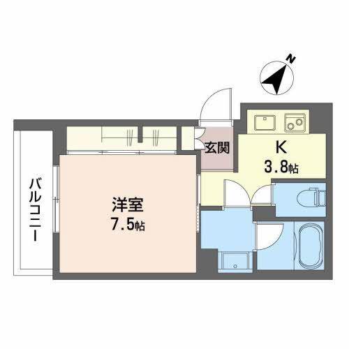 サングリーン八幡(1K/2階)の間取り写真