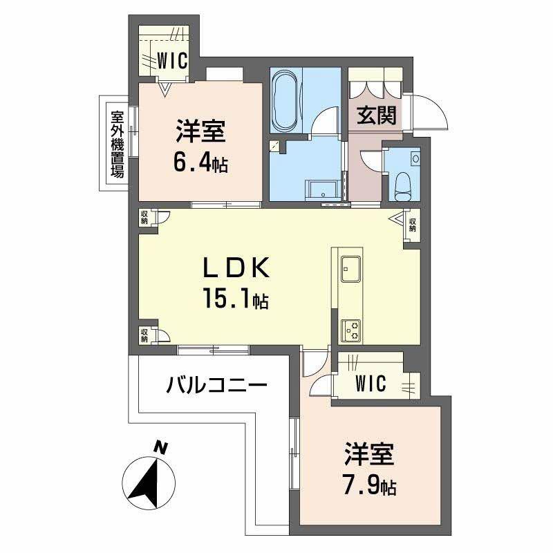 ベル エ ロンプラージュ(2LDK/2階)の間取り写真
