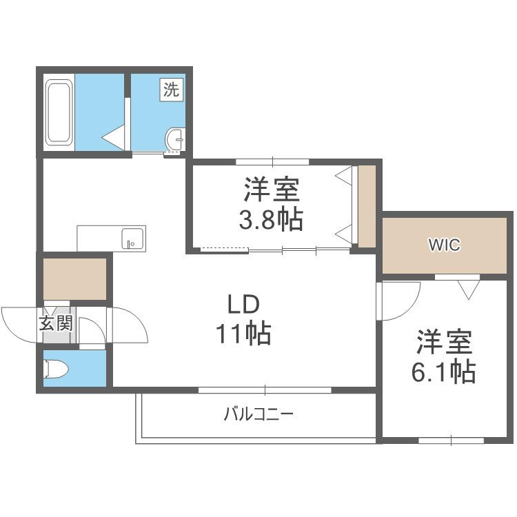RESIDENCE LEA LEA(2LDK/4階)の間取り写真