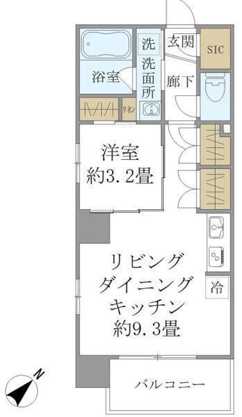 ステラコート川崎(1LDK/7階)の間取り写真