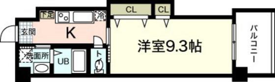 ノーブル縮景園(1K/4階)の間取り写真