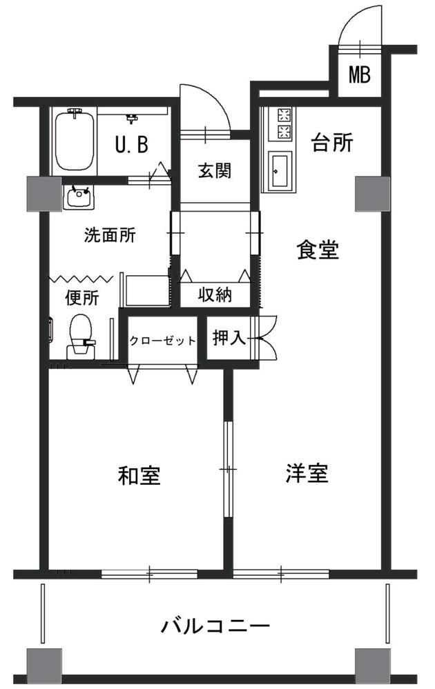 シルバーハウス ほほえみ(1LDK/5階)の間取り写真