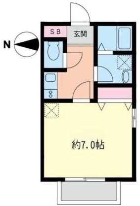 菊名の丘ハイツ(1K/1階)の間取り写真