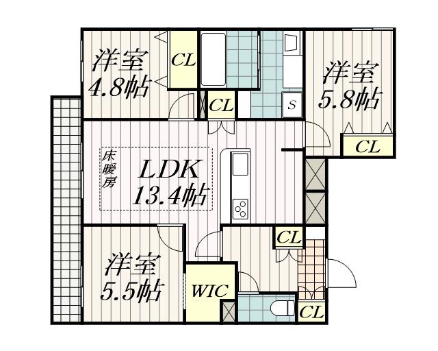 CHOUETTE MAISON(3LDK/2階)の間取り写真