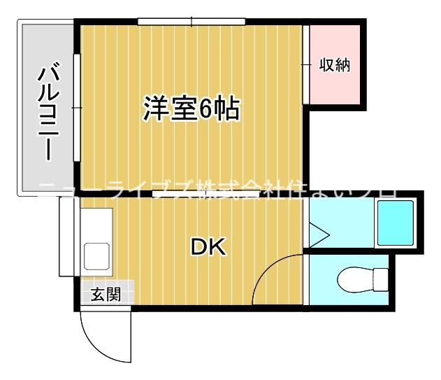 サンシャイン藤田(1DK/3階)の間取り写真