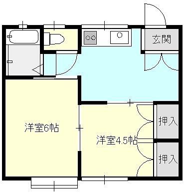 シティシャトレK(2DK/2階)の間取り写真