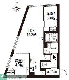 レピュア旗の台レジデンス(2LDK/2階)の間取り写真