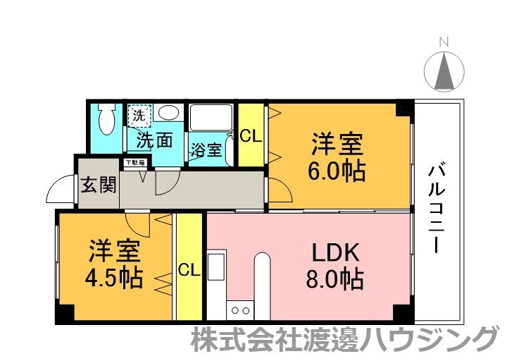 コートサンファイン(2LDK/1階)の間取り写真