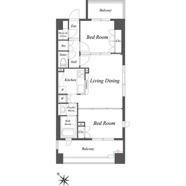 GRACE RESIDENCE TOKYO(2LDK/8階)の間取り写真