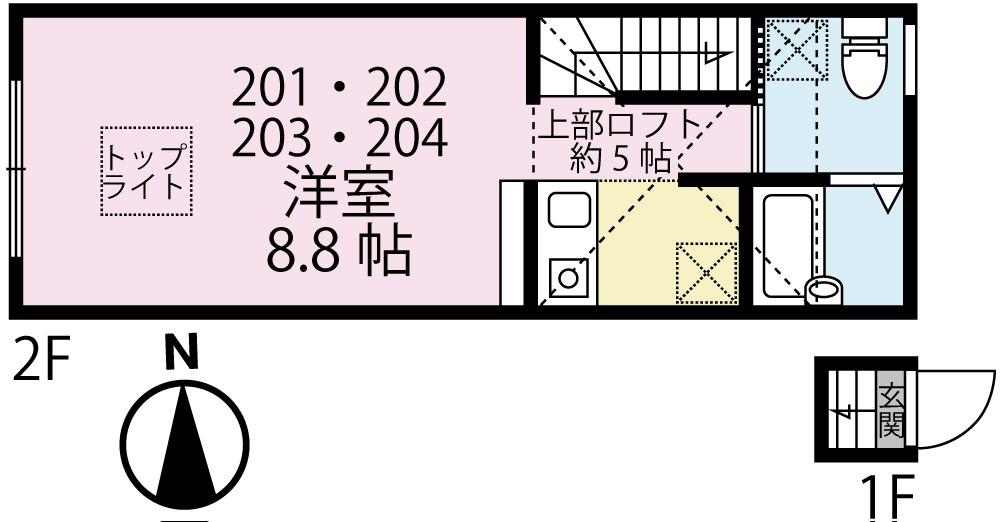 MINA NIJUKU(ワンルーム/2階)の間取り写真