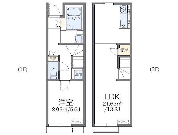 レオネクストフィールド(1LDK/1階)の間取り写真