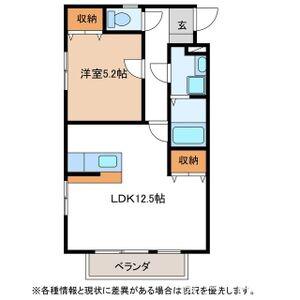 トスカーナ I(1LDK/1階)の間取り写真