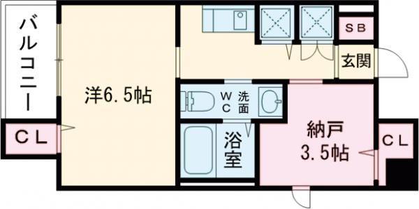 ディアコート宿屋町(2K/3階)の間取り写真