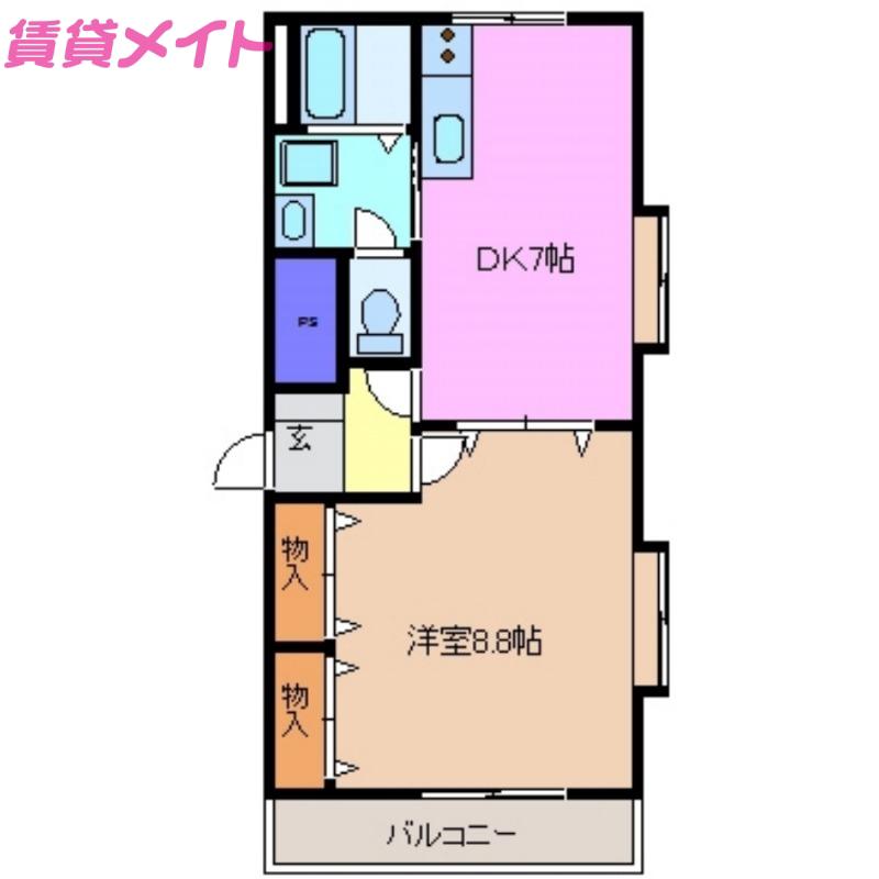 サイレンス上野(1DK/1階)の間取り写真