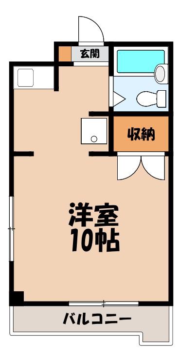 フラッツマグノリア(ワンルーム/1階)の間取り写真