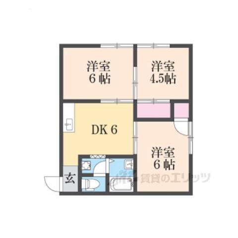 サニーハイツ(3DK/1階)の間取り写真