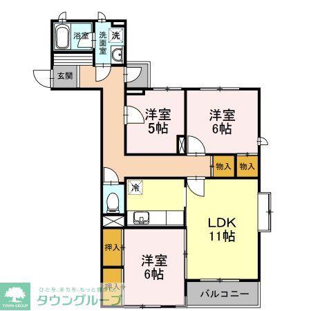 フォレストI(3LDK/1階)の間取り写真