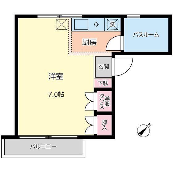 ハイツ・アルトー(ワンルーム/2階)の間取り写真