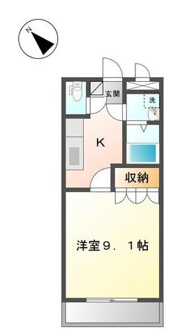 ユウカレジデンス(1K/1階)の間取り写真