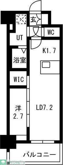 メイクスアート名駅南IV(1LDK/10階)の間取り写真