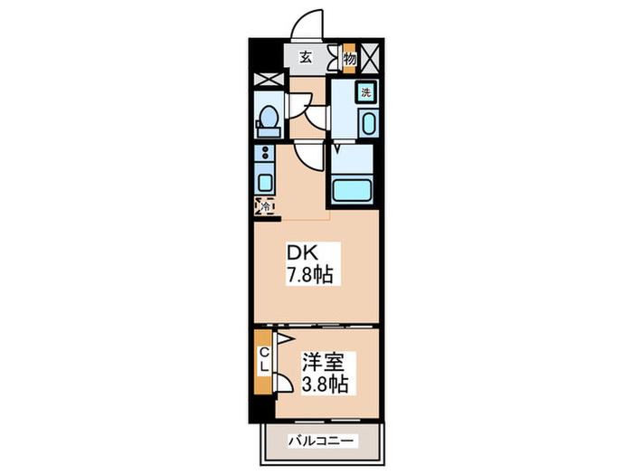 近鉄南大阪線 高鷲駅 徒歩11分 7階建 築3年(1DK/7階)の間取り写真