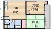 ヌーボー豊門(2DK/2階)の間取り写真