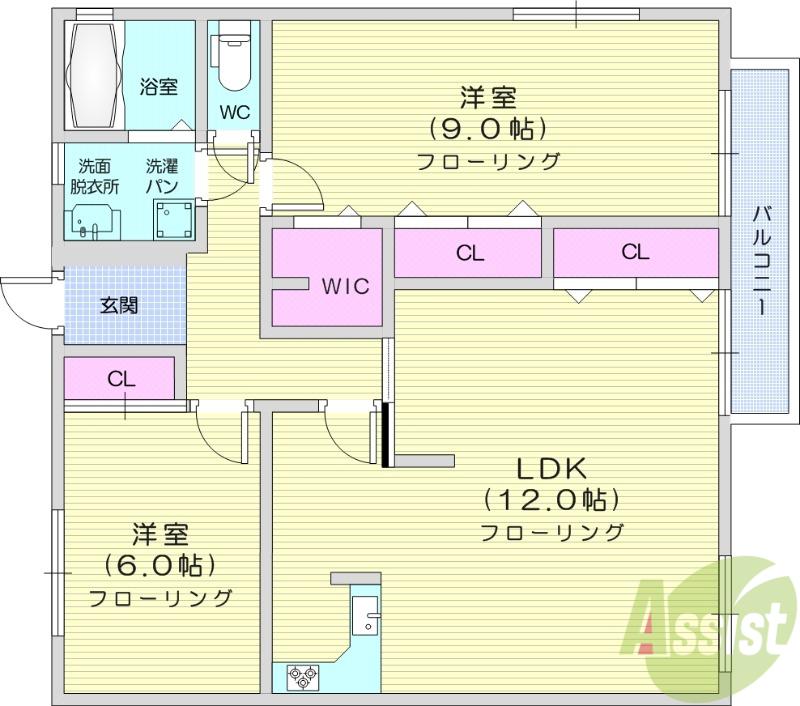 ヨーキーハウス(2LDK/2階)の間取り写真