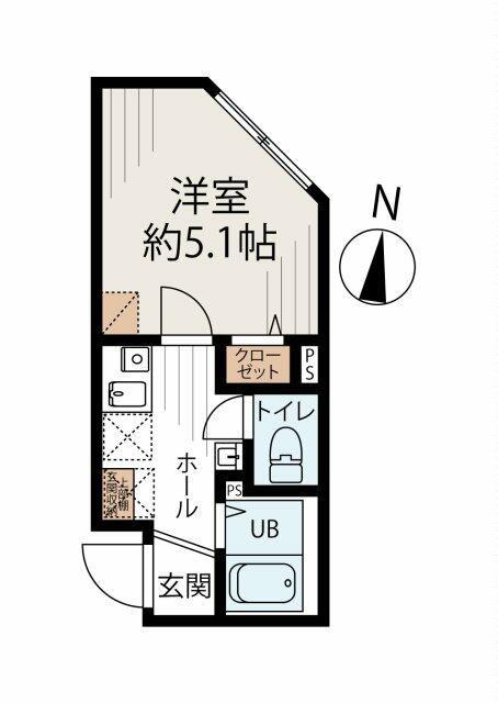 GARDENCOURTさくら通(1K/3階)の間取り写真